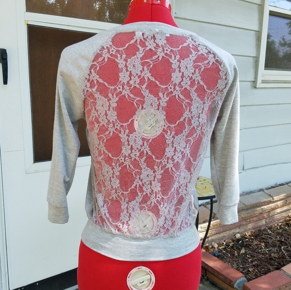 Delia's Sheer Back Sweatshirt - Picture 3 of 5